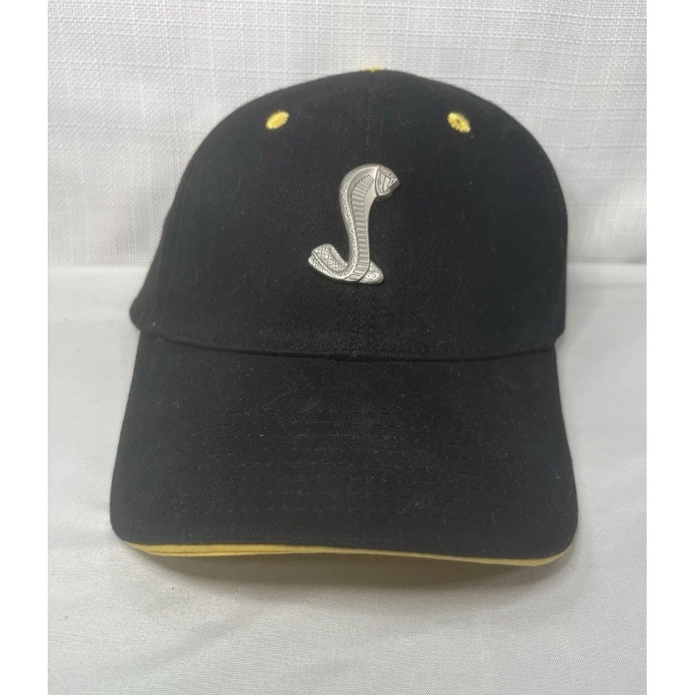 Ford Shelby Cobra Hat Black Yellow Autographed Racing Drift Team Cap OSFM